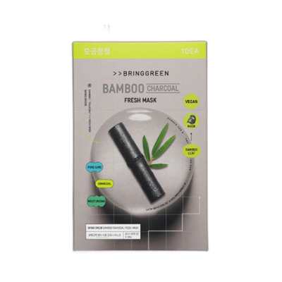 韩国直邮BRING GREEN 芭兰歌林 竹炭清洁补水面膜 20g*10正品
