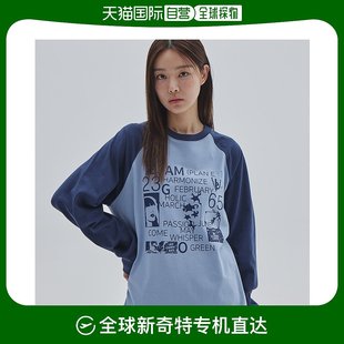 LONG SKYBLUE配色长袖 23.65 T恤情侣男女 韩国直邮 SLEEVE RAGLAN