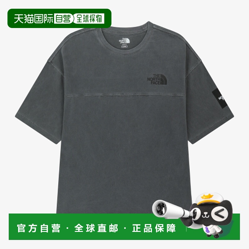 韩国直邮北面THE NORTH FACE 徽标圆领宽松落肩短袖T恤 男款 炭灰