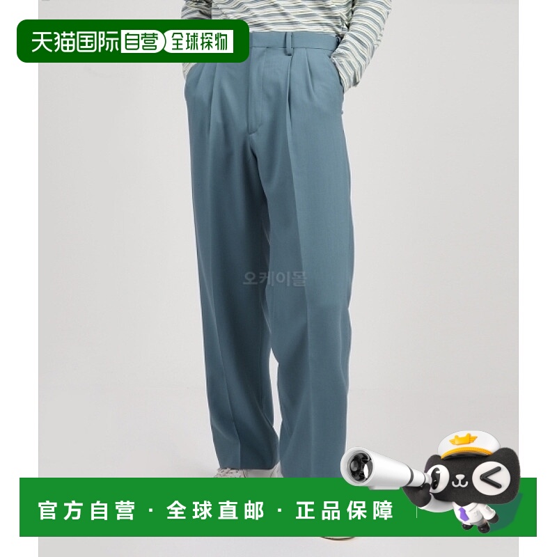 韩国直邮AURALEE 硬捻羊毛多臂休闲裤 蓝灰色 (A24SP02KW) 休闲裤
