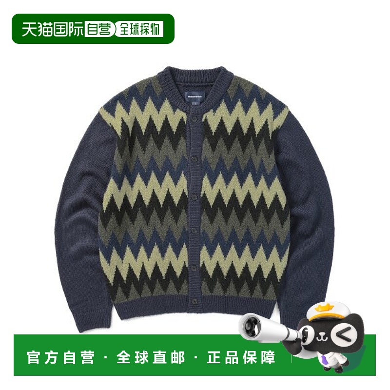 韩国直邮THISISNEVERTHAT 开衫Chevron Knit Cardigan NavyTN223K