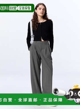 香港直邮GU by Uniqlo 打褶阔腿裤+EC（长 80.0cm）裤子西装女装