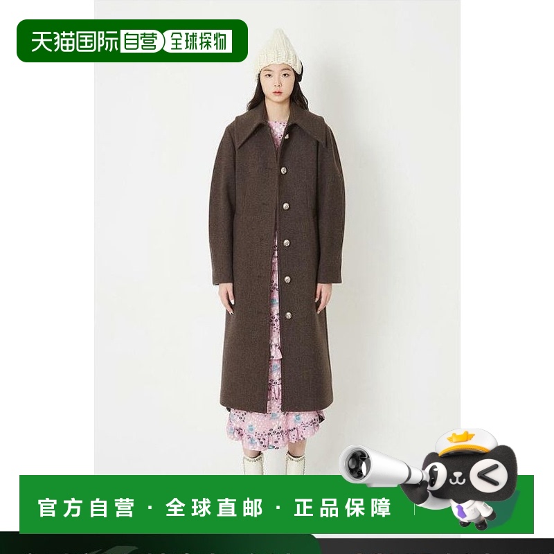 韩国直邮LUCKY CHOUETTE时尚经典长款呢子外套格子