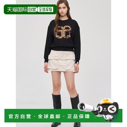 韩国直邮SJYP (PW2E9TTOT30WBK) 双徽标抓绒运动衫长袖卫衣