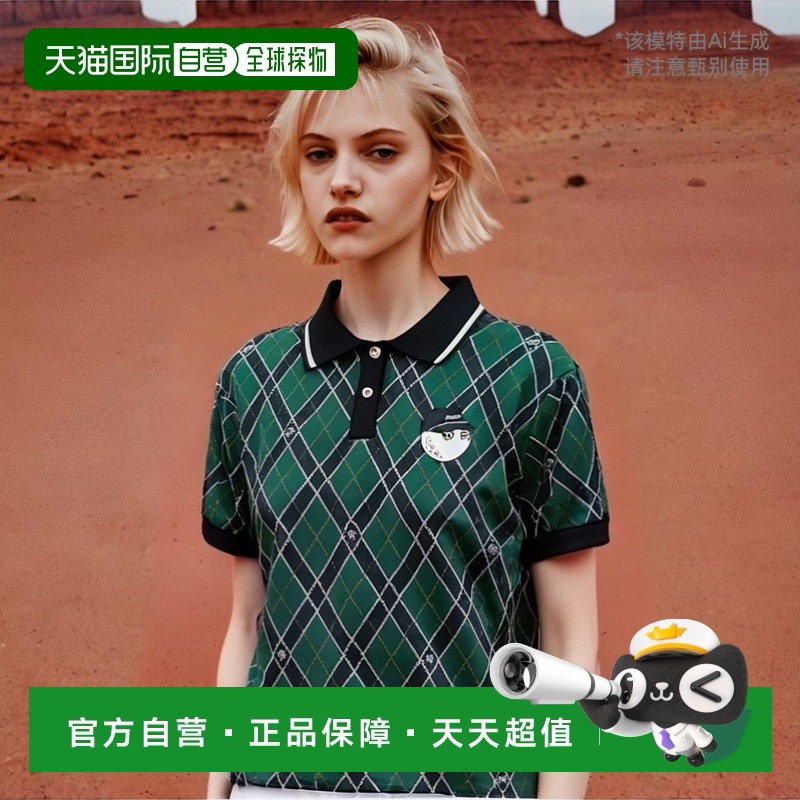 韩国直邮MALBON GOLF 女士女装T恤M4322PTS12GRN Pattern Collared