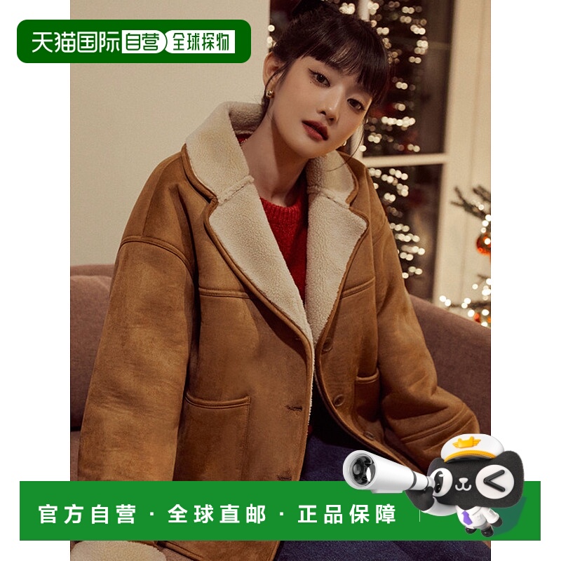 韩国直邮rolarola少女甜美可爱清新法式日常设计师女款麂皮大衣30