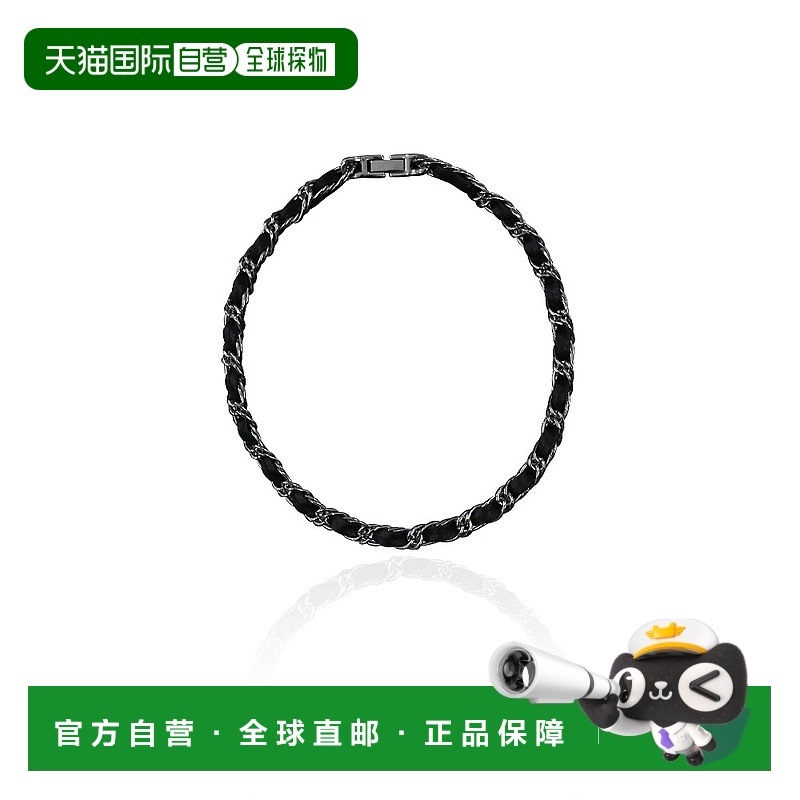1h可退 韩国直邮KINDABABY  银色皮革链状项链正品