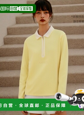 韩国直邮Gfore气质外套女款黄色休闲百搭拉链长袖流G4LS23K863