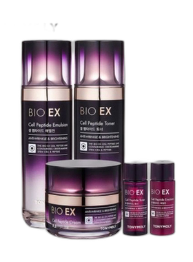 韩国直邮TONYMOLY托尼魅力BIOEX细胞肽护肤水乳5件套七夕礼物正品