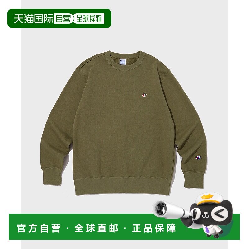 韩国直邮Champion 套头百搭纯色圆领长袖卫衣 男款 卡其色