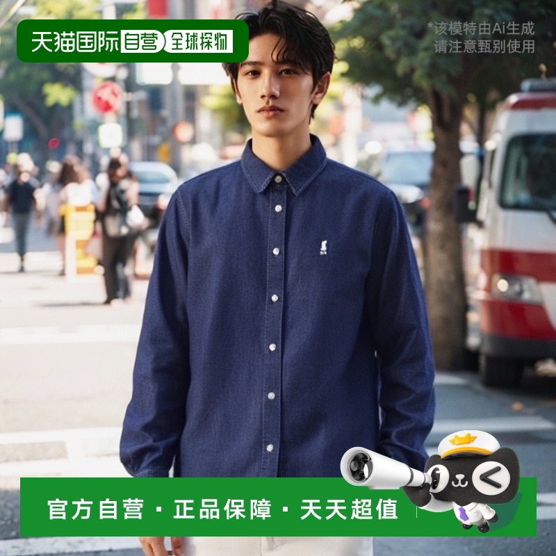 韩国直邮YALE WOMENS BOYFRIEND DENIM SHIRTS INDIGO男衬衫YC8SH
