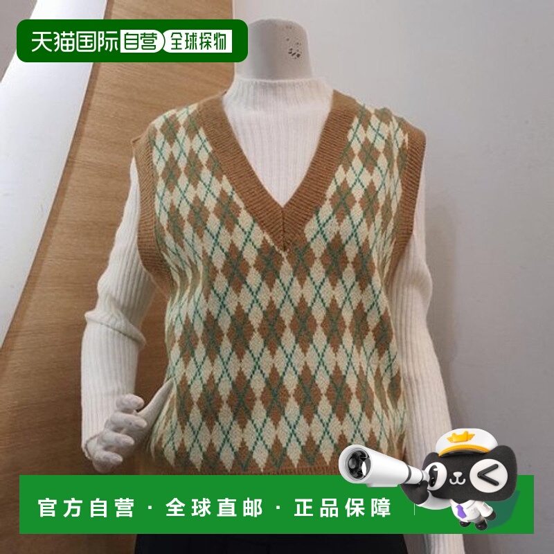 韩国直邮THE IZZAT 儿童方格图案 V 领背心 IMAN1VTB4SG