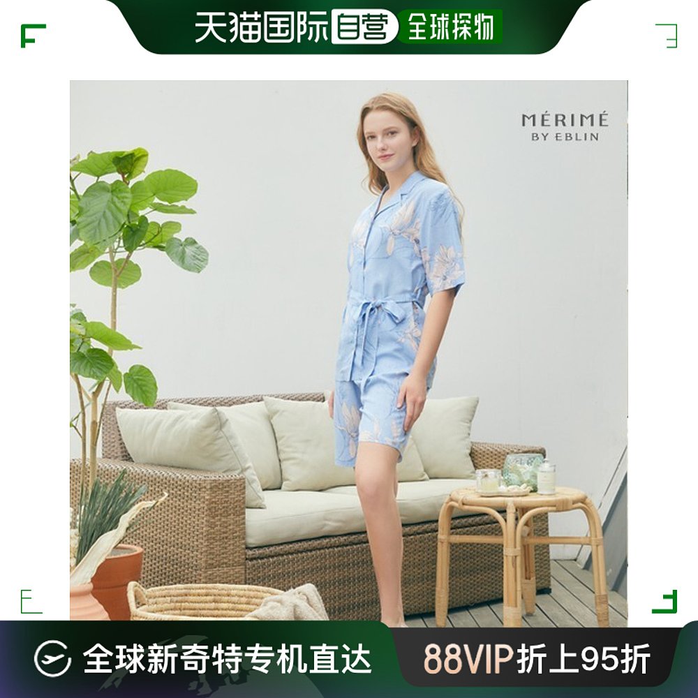 韩国直邮EBLIN睡衣/家居服套装 Pajamas/Top And Bottom Set