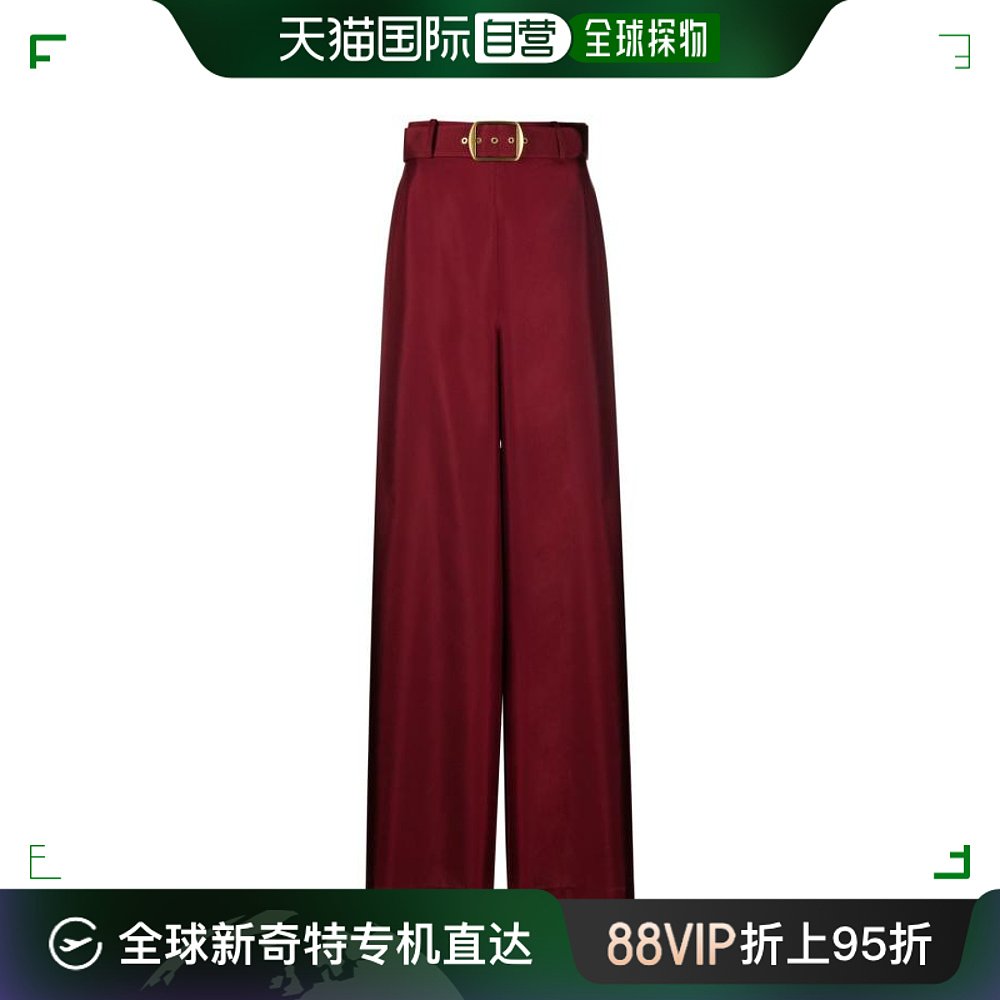 韩国直邮ZIMMERMANN23FW直筒裤女8124PF231BUR BURGUNDY 女装/女士精品 休闲裤 原图主图