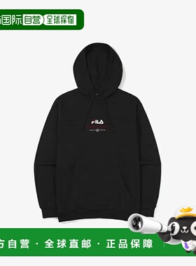 韩国直邮FILA Wheela 连帽衫 PQF FS2POG3112X-BLK 撞色徽标连帽