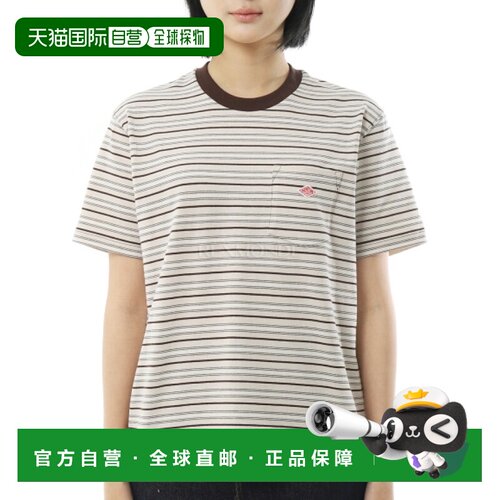 韩国直邮DANTON 短袖口袋条纹T恤（DTC0197-TCB 米色）