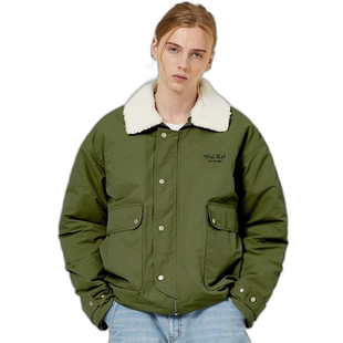 韩国直邮WAIKEI韩国小众设计师狗狗图案时尚日常舒适棉服YK23FWJK