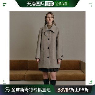 HALF 翻领羊毛大衣 WOOL BROWN MARY LOOKAST COAT中长款 韩国直邮