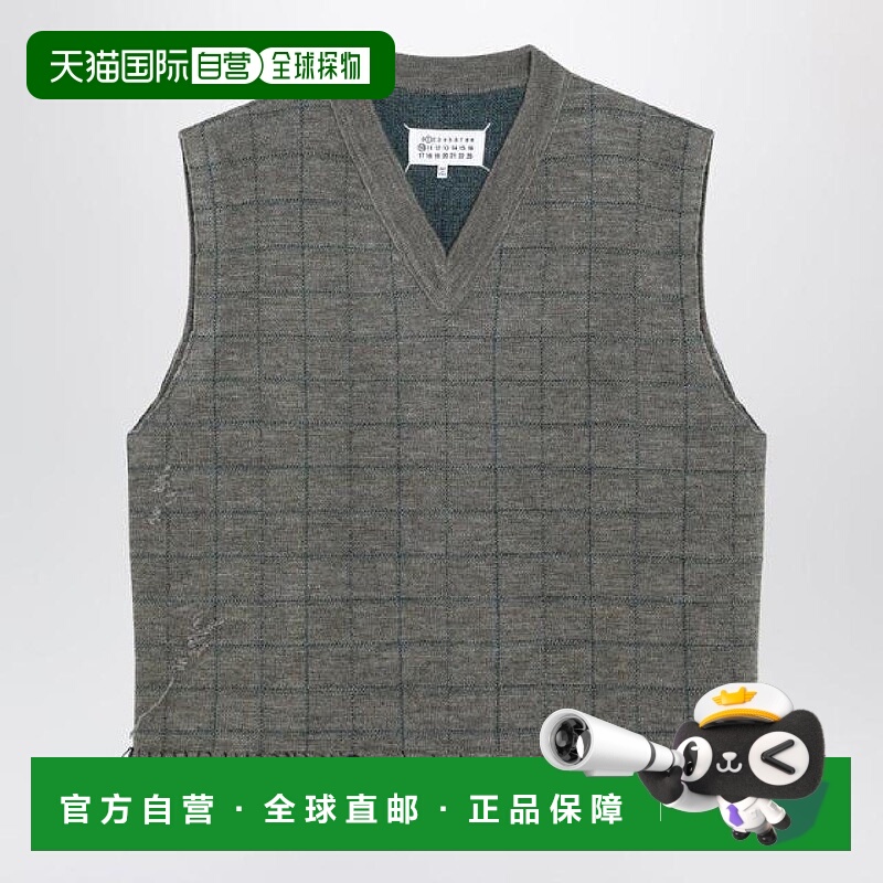 韩国直邮MAISON MARGIELA MAISON MARGIELA 军绿色格纹羊毛外套 S