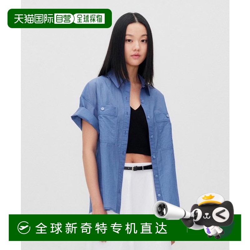 韩国直邮RE RHEE 女士雪纺衫RP2STO070-0-BL SHEER HALF SLEEVE SH