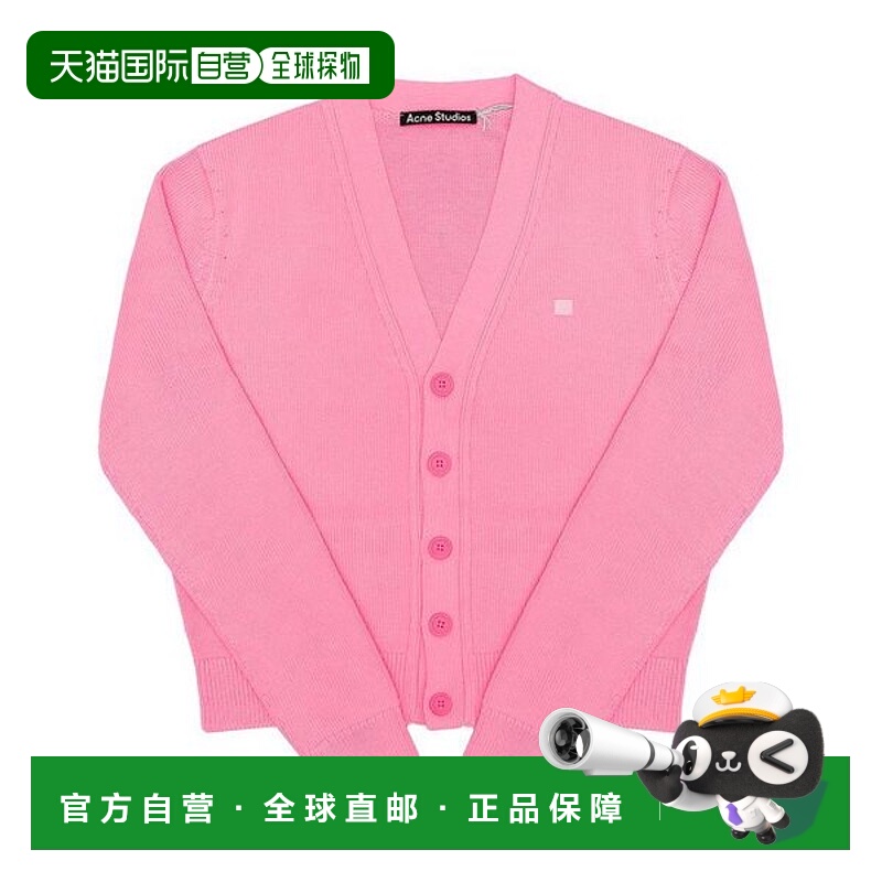 韩国直邮Acne Studios C60104 CAMEO PINK 人脸徽标贴布 V 领公共
