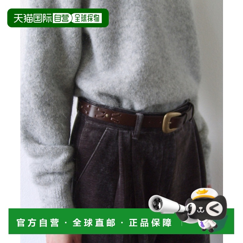 韩国直邮EN OR 女士皮带BDWTACC001BR TWIST WESTERN LEATHER BELT