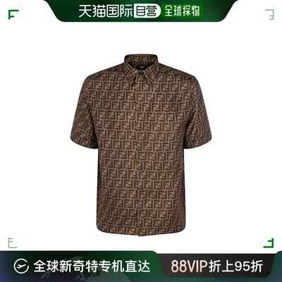 韩国直邮FENDI24SS长袖衬衫男FS0795AKEE F1440BROWN