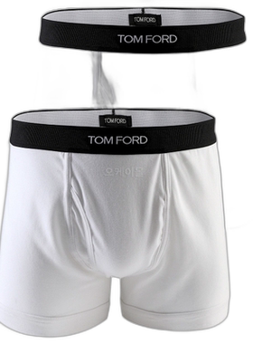 韩国直邮tomford汤姆福特男士平角内裤棉质混纺两条白色平角裤