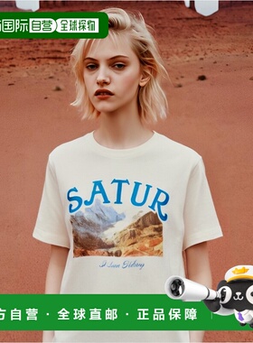 韩国直邮SATUR设计师款大气简约日常休闲个性T恤SA23GCMT11CR