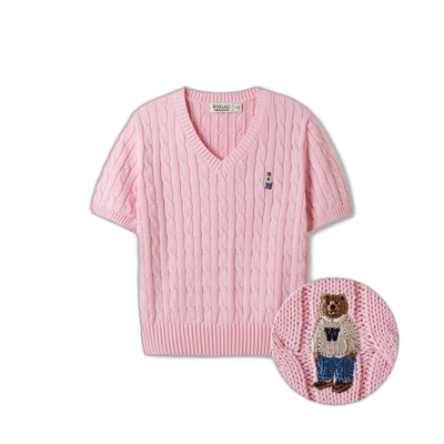 韩国直邮WHO.A.U 女士女装毛衣Steve V-neck Short Sleeve Sweater