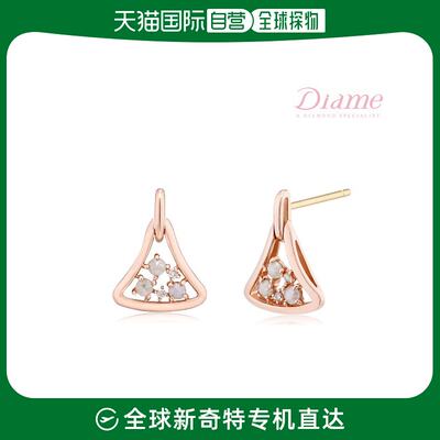 韩国直邮[Diami] [林秀香 佩戴] Lucky Bell 14K 金色 菱形耳环 U