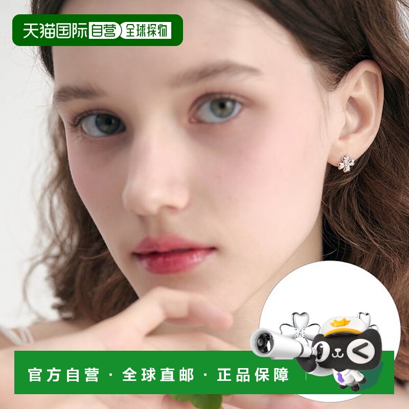 韩国直邮Rosemont [罗斯蒙特] 银色三叶草耳环 RA24B23J