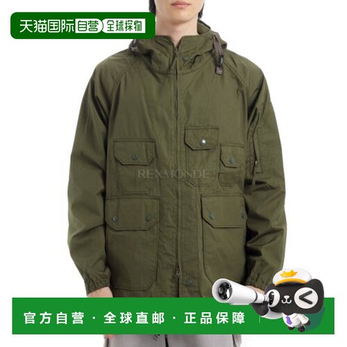 韩国直邮Engineered Garments Atlantic 橄榄色涂层棉布派克大衣