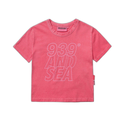 韩国直邮ARCHIVE BOLD AB X WIND AND SEA CROP T 恤（粉色