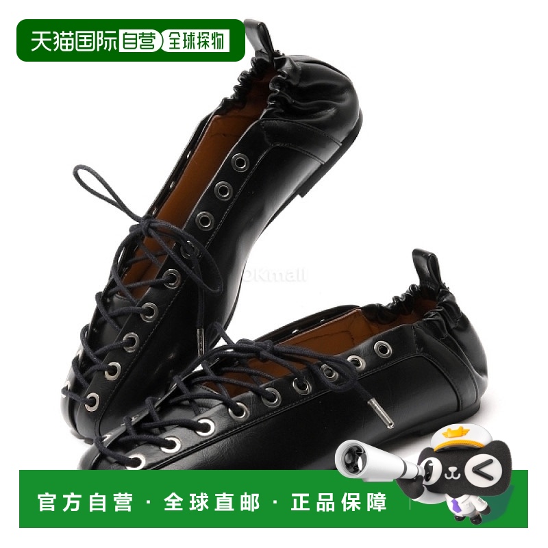 韩国直邮GANNI Oleatex 系带芭蕾鞋 (S2914 099) 平坦的新款