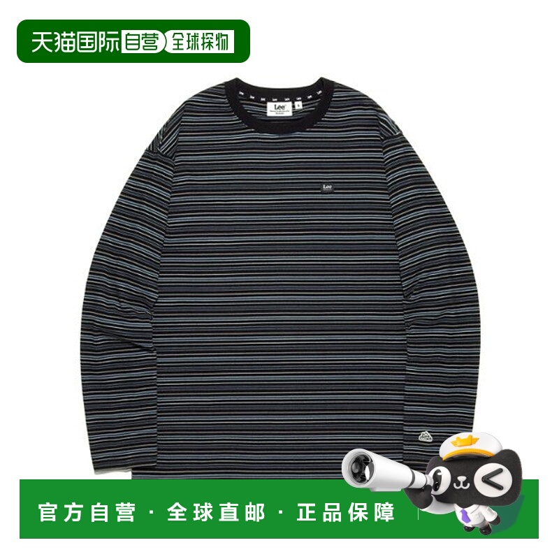 韩国直邮LEE LEE 软羊毛条纹 T 恤 B1 LE2503LT09 BK