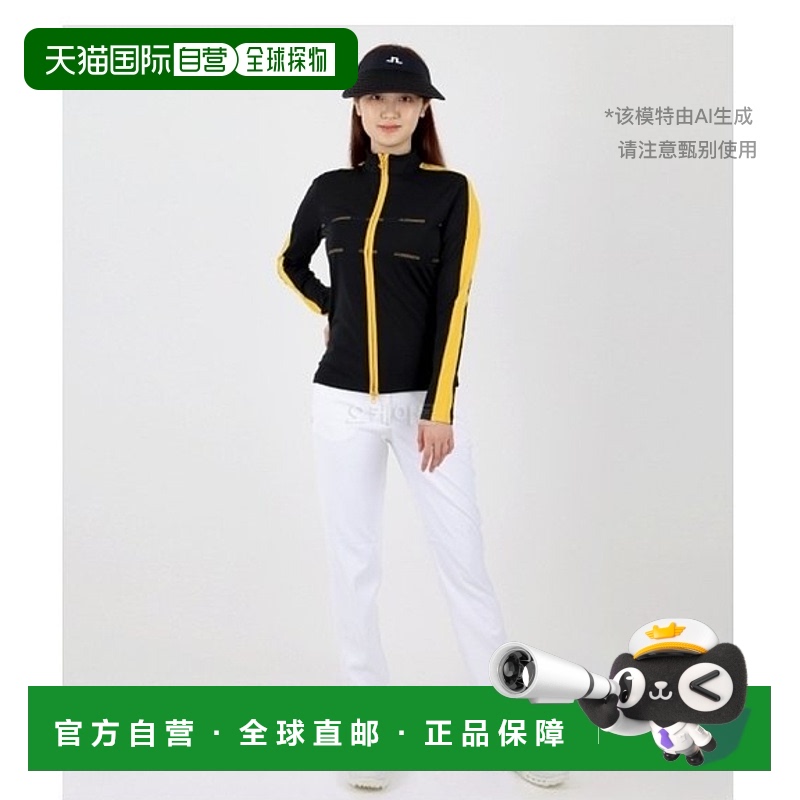 韩国直邮j.lindeberg运动夹克黑色长袖立领拉链简约时尚舒适休闲