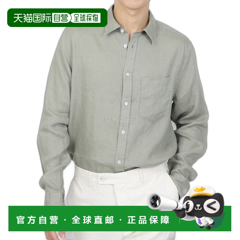 韩国直邮J.LINDEBERG REG LS 干净亚麻长袖衬衫 FMST10239-M311