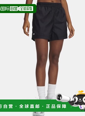 韩国直邮UNDER ARMOUR 1389628 001 黑色 UA Rival 女式梭织短裤
