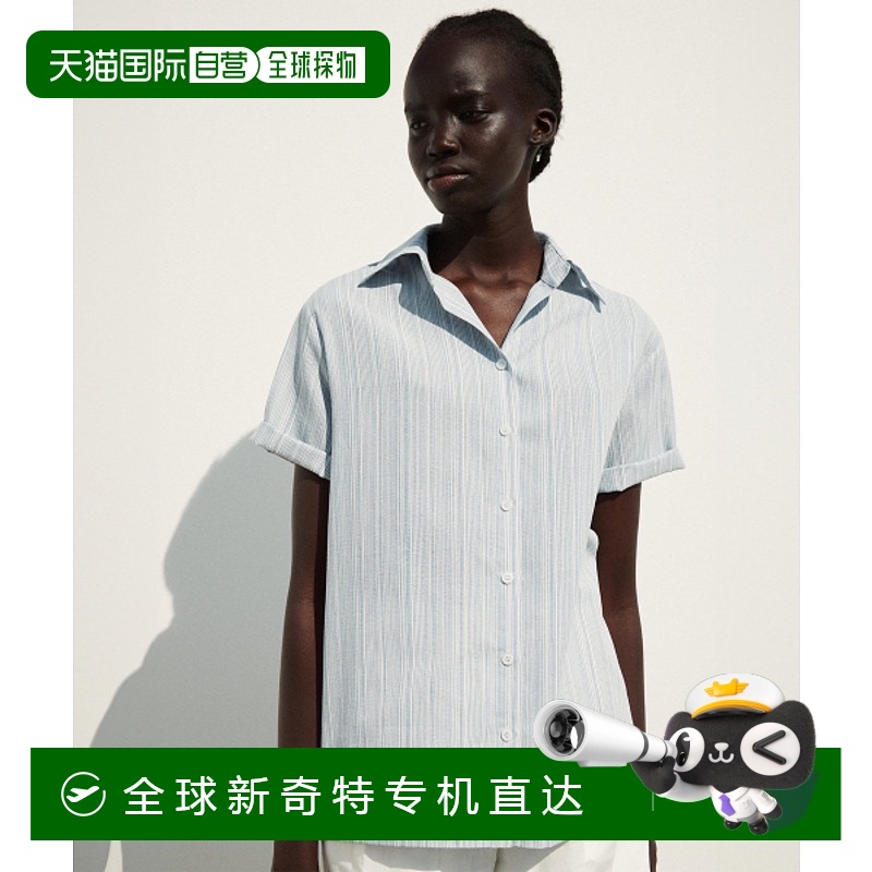 韩国直邮RE RHEE 女士雪纺衫RQ2STO107-0 HALF SLEEVES STRIPE OVE