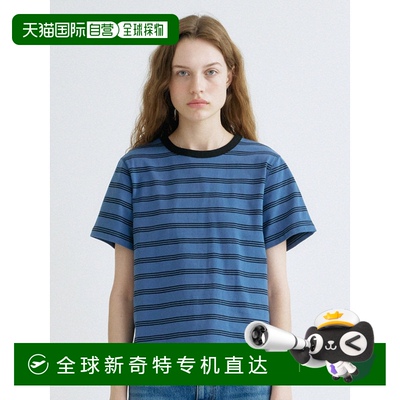 韩国直邮ANEDIT 女士女装T恤AN24MT0013BL S Friends 90s Stripe T
