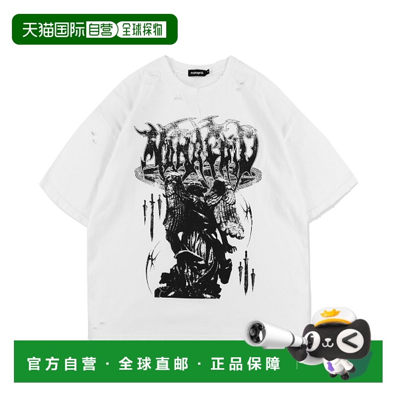 韩国直邮MAHAGRID街头潮牌24年新款美式复古校园休闲T恤MG2EMMT52