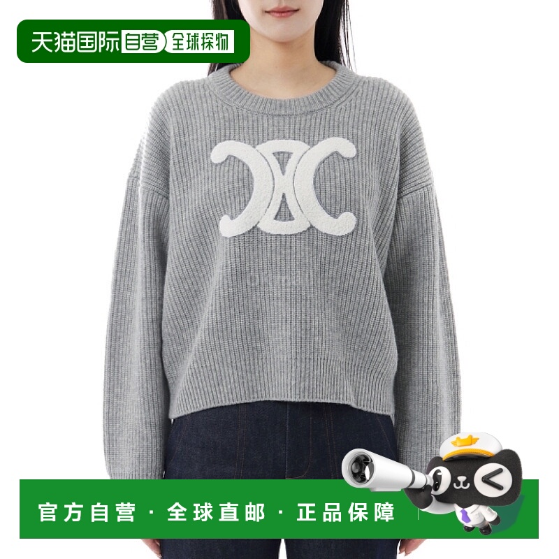 韩国直邮CELINE 罗纹羊毛圆领毛衣 (RY0GS423P 09GM) 圆领针织