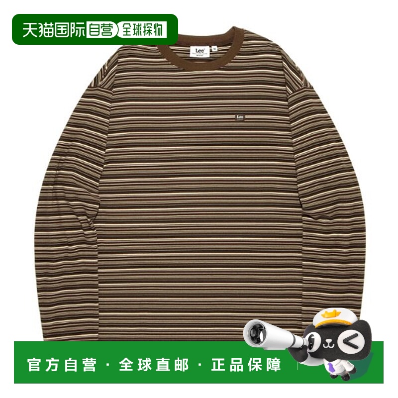 韩国直邮LEE LE2503LT09BR 棕色 LE2503LT09BR 软羊毛条纹 T 恤