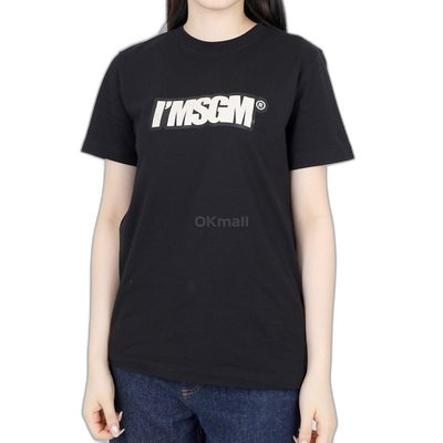 韩国直邮MSGM 3441MDM100 237002 99 百分百纯棉前后LOGO印花圆领