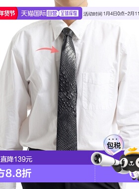 韩国直邮Engineered Garments 领带黑色鳄鱼皮压花人造皮革 (24F1