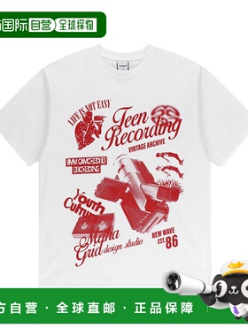 韩国直邮MAHAGRID街头潮牌24年新款美式复古校园休闲T恤MG2EMMT53