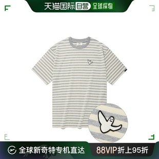 灰色 条纹 T恤 韩国直邮WHATITISNT 232 背心 短袖 天使 吊带