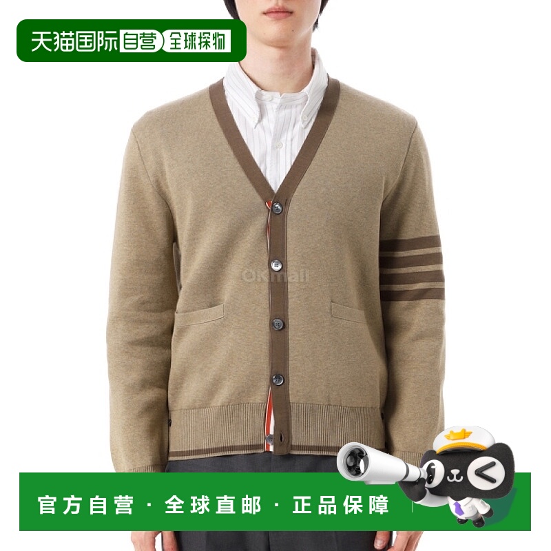 韩国直邮Thom Browne 米兰针法 4 条纹 V 领开衫 (MKC171D 00219
