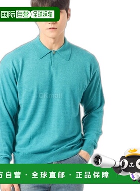 韩国直邮AURALEE 羊绒丝毛针织 POLO 水蓝色 (A24AP02SK) V领针织